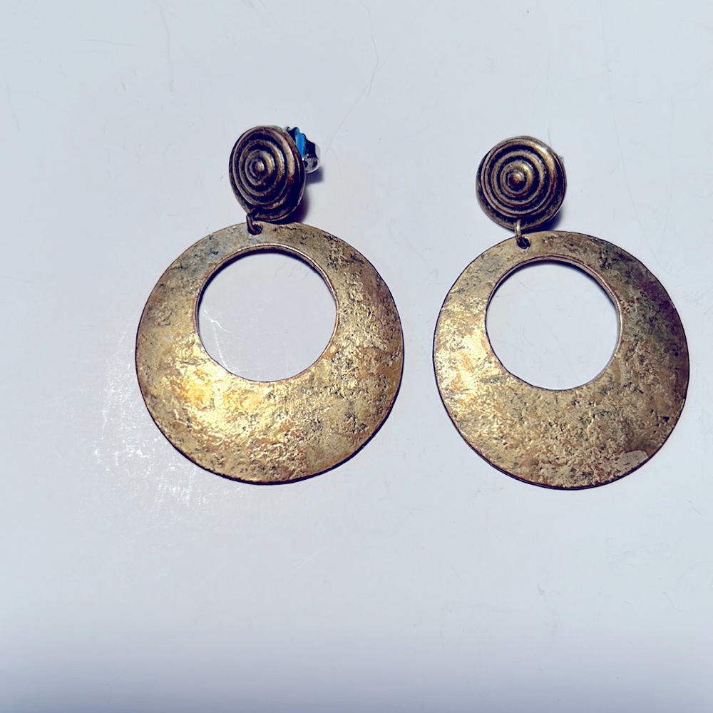 Hoop Textured Brass Earrings SUPER FAST SHIPPING